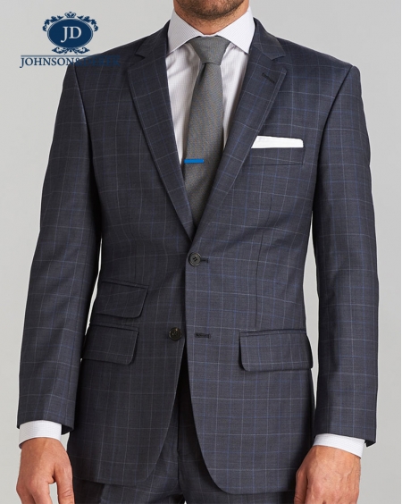 灰色羊毛格纹西装套定制