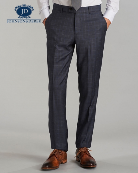 灰色羊毛格纹西装套定制