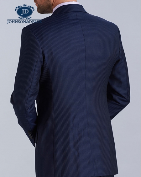 深蓝色商务休闲西装三件套