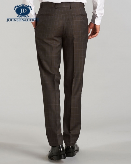 褐色羊毛商务正装西装二件套定制