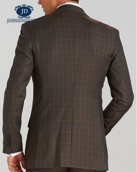 褐色羊毛商务正装西装二件套定制