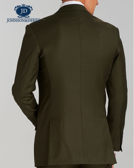 深军绿色商务正装西装二件套装