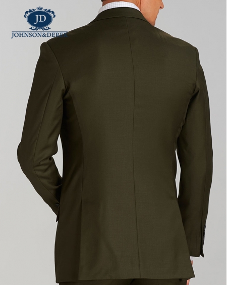 深军绿色商务正装西装三件套装