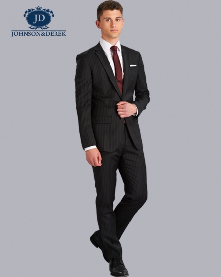 深灰色商务正装羊毛西装套装定制