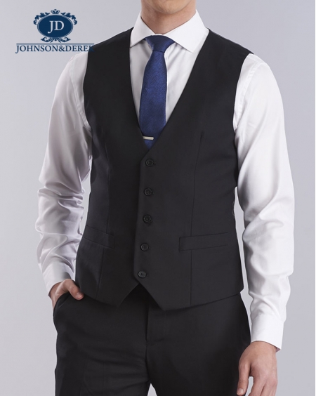 黑色机理商务正装西装套装定制