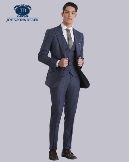 深蓝色休闲时尚西装套装定制