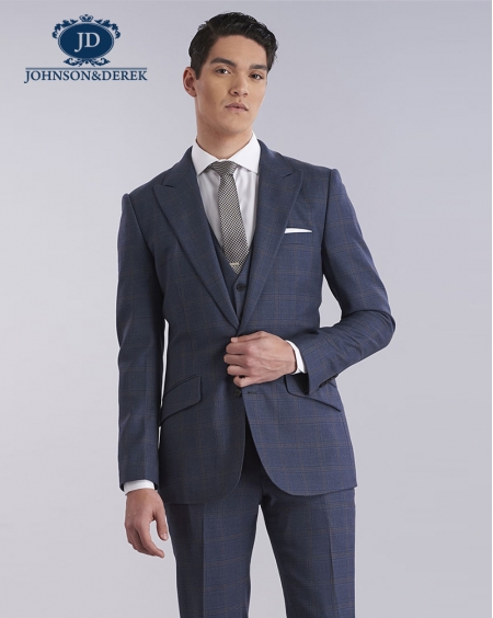 深蓝色休闲时尚西装套装定制