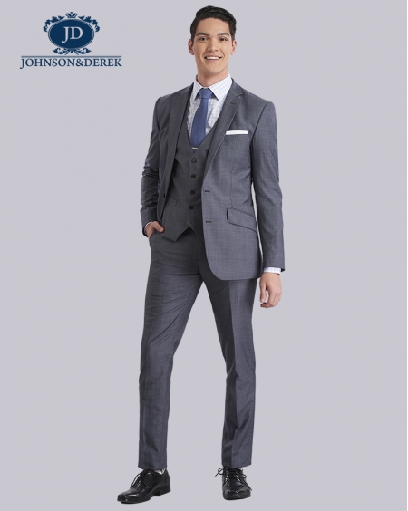 浅灰色休闲时尚商务西装套装