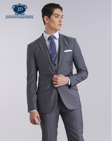 浅灰色休闲时尚商务西装套装