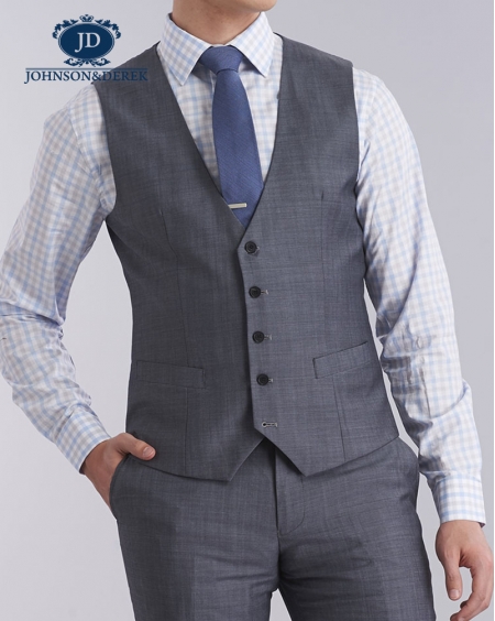 浅灰色休闲时尚商务西装套装