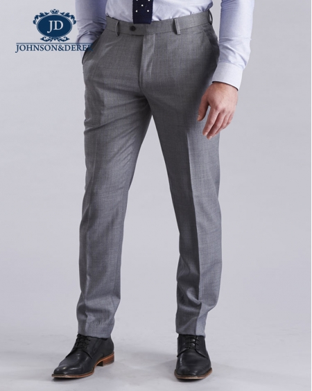 灰色休闲时尚商务羊毛西装套装定制