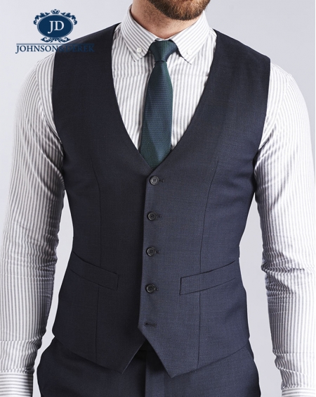 藏蓝色休闲时尚羊毛西装套装定制