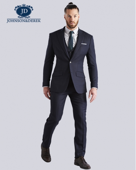 黑色休闲时尚商务羊毛西装套装定制