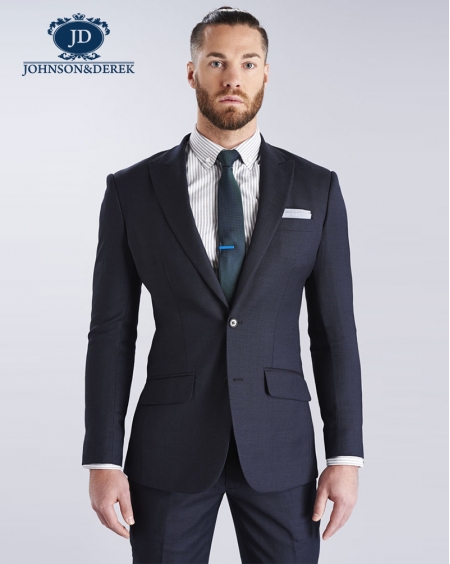 藏蓝色商务正装西装套装定制