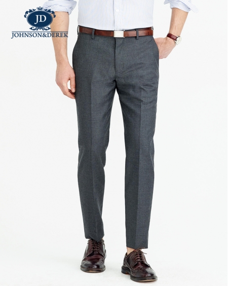 JD高级定制浅灰色羊毛西裤