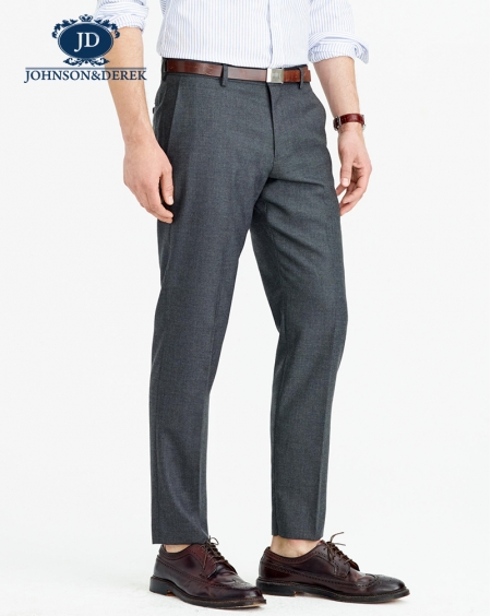 JD高级定制浅灰色羊毛西裤