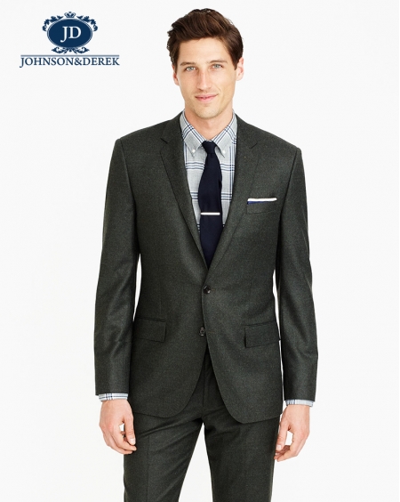 JD高级定制100%羊毛黑色休闲西装