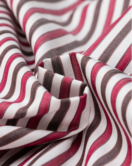 JD高级私人定制长袖经典商务红白条纹衬衫