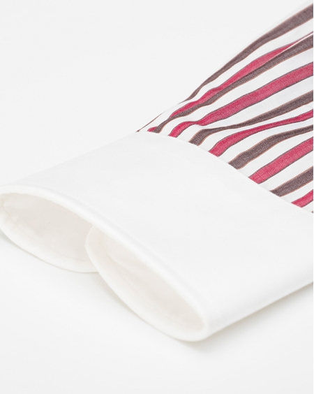 JD高级私人定制长袖经典商务红白条纹衬衫