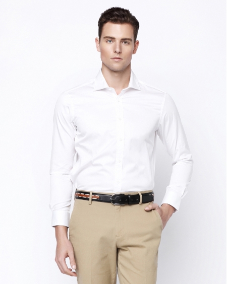 JD高级定制白色上班衬衫