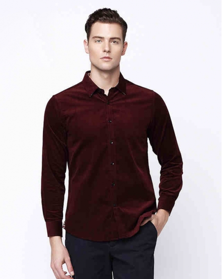 JD高级定制多彩灯蕊绒衬衫