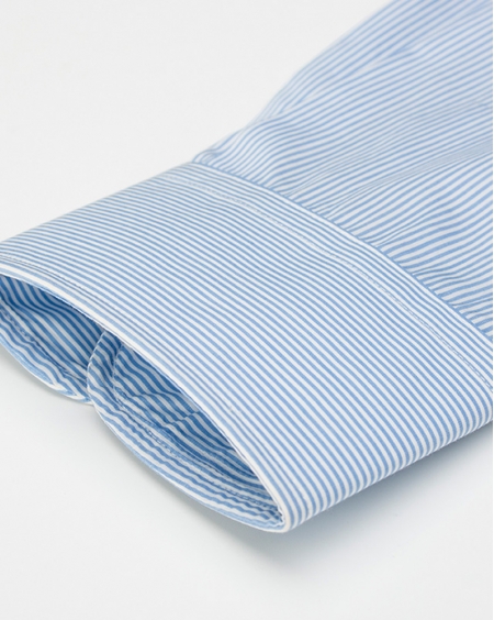 JD高级定制蓝色条纹衬衫