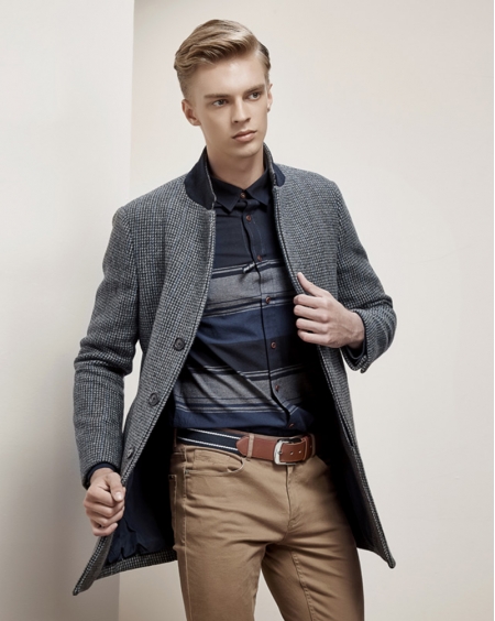 JD高级定制男装单排扣毛呢大衣羊毛外套