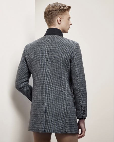 JD高级定制男装单排扣毛呢大衣羊毛外套