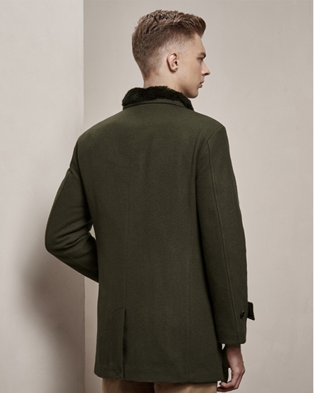 JD高级定制男士立领修身毛呢大衣