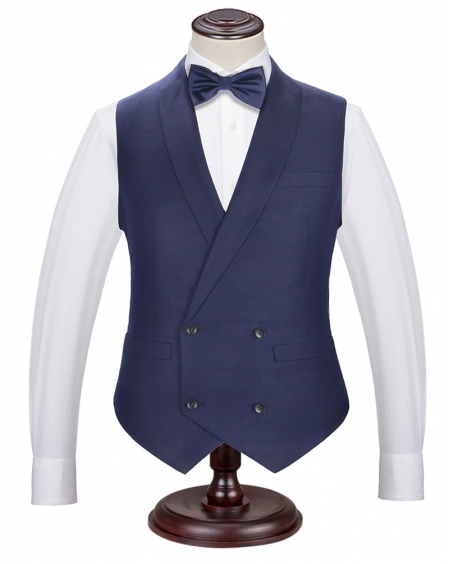 JD高级定制羊毛商务西装马甲双排扣正装马夹