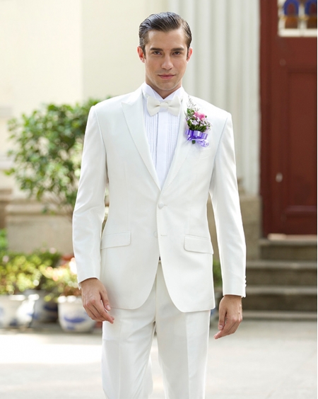 JD定制男士白色西服套装正装主持人西装