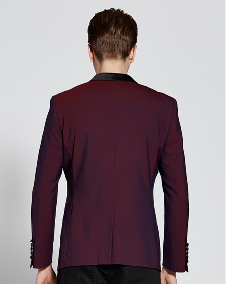 JD高级定制暗红色结婚礼服